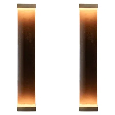 Pre-owned Draga & Aurel Set Of 2 Jud Wall Lamps By  In Brown