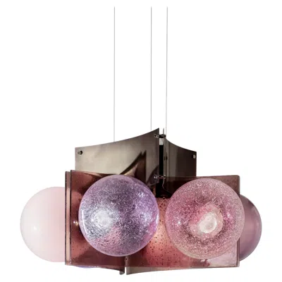 Pre-owned Draga & Aurel Soffio Ii Pendant Lamp By Draga&aurel, Murano Glass, Alpacca, Led, 21st Century In Brown