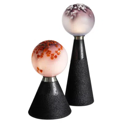 Pre-owned Draga & Aurel Soffio Iii Floor Lamp By Draga&aurel, H. 88.5 Cm, Murano Glass, Concrete, Led In Black
