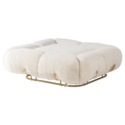 Pre-owned Draga & Aurel Unique Wool Pouf Marshmallow By  In Sand