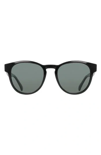 Dragon 53mm Round Sunglasses In Shiny Black/ Green