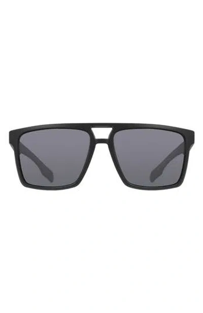 Dragon 57mm Navigator Sunglasses In Matte Black/ Smoke