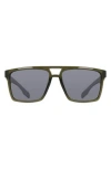 Dragon 57mm Navigator Sunglasses In Olive Green/silver Flash