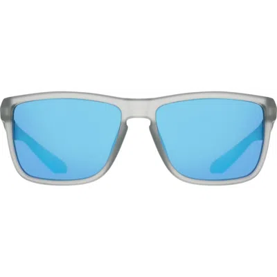 Dragon 58mm Rectangular Sunglasses In Matte Smoke/ Blue Mirror