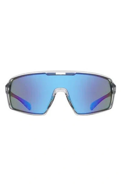 Dragon 62mm Shield Sunglasses In Crystal Grey/blue Mirror