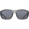 Dragon 64mm Oversize Rectangular Sunglasses In Grey/ Silver Flash