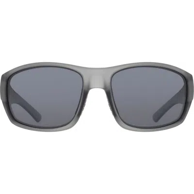 Dragon 64mm Oversize Rectangular Sunglasses In Grey/ Silver Flash