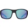 Dragon 64mm Oversize Rectangular Sunglasses In Matte Black/ Green Mirror