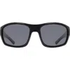 Dragon 64mm Oversize Rectangular Sunglasses In Shiny Black/smoke