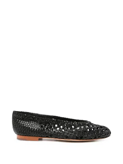 Dragon Almond-toe Ballet Flats In Black