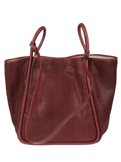 Dragon Ana 2mm Woven Mat/softy Tote In Burgundy