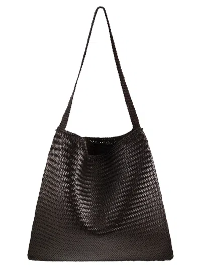 Dragon Ars Tote - Woven Buffalo Calfskin Bag In Black