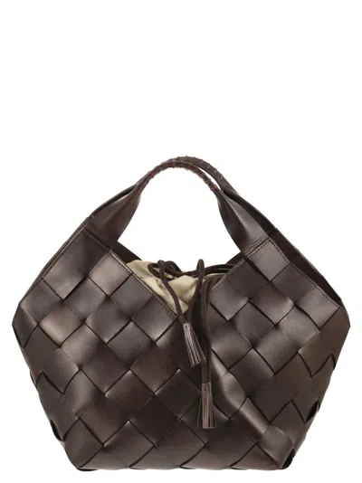 Dragon Botteghe - Braided Leather Bag In Animal Print