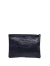Dragon Diffusion Interlaced Leather Pochette In Blue