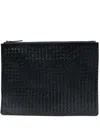 Dragon Diffusion Woven Leather Clutch Bag In Blue