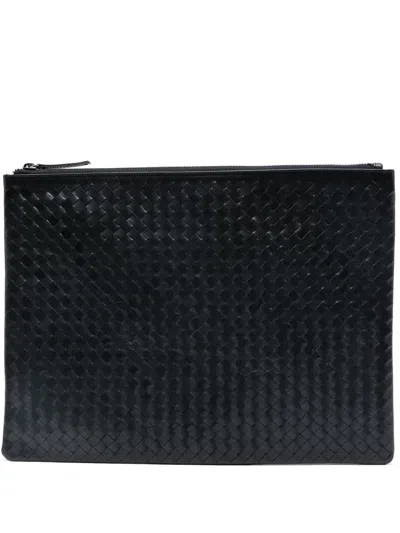Dragon Diffusion A4 Leather Clutch Bag In Blue