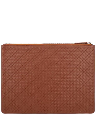 Dragon Diffusion A4 Leather Pochette In Brown