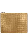 Dragon Diffusion A4 Leather Pochette In Gold