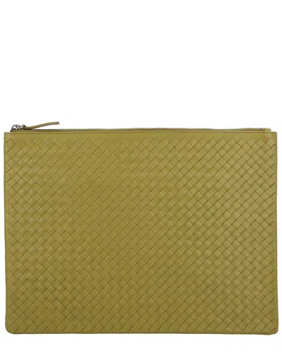 Dragon Diffusion A4 Leather Pochette In Green