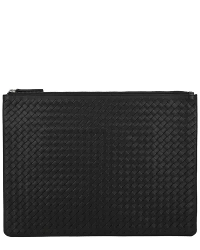 Dragon Diffusion A4 Pochette Leather Pouch Bag In Black