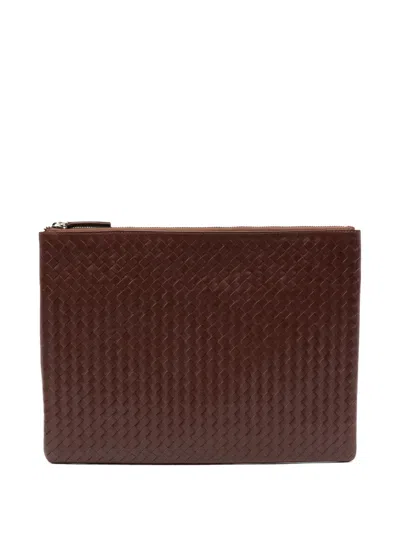 Dragon Diffusion A4 Woven Clutch Bag In Brown