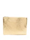 Dragon Diffusion A4 Woven Clutch Bag In Gold