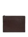Dragon Diffusion A4 Woven Leather Clutch Bag In Brown