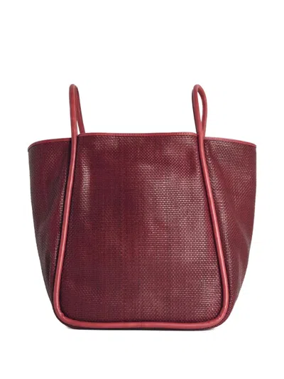 Dragon Diffusion Ana Leather Tote Bag In Red