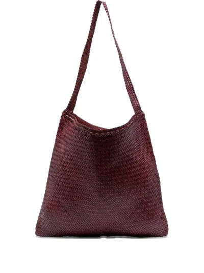 Dragon Diffusion Ars Woven Calf Leather Shoulder Bag In Red