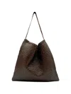 Dragon Diffusion Woven Buffalo Leather Shoulder Bag In Brown