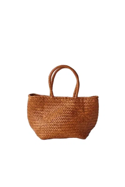 Dragon Diffusion Artisanal Woven Buffalo Leather Tote Bag In Brown