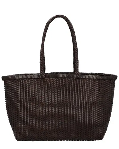 Dragon Diffusion B Weave Big Leather Shoulder Bag In Brown