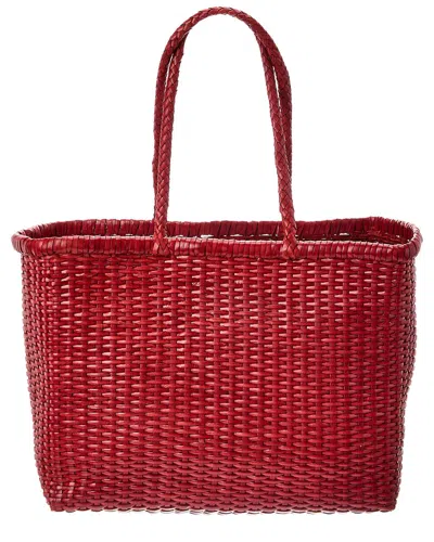 Dragon Diffusion B Weave Big Leather Tote In Red