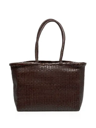 Dragon Diffusion B Weave Big Shoulder Bag In Brown