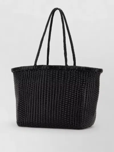 Dragon Diffusion B Weave Leather Bucket Bag Double Handles