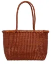 Dragon Diffusion Dark Orange Leather Grace Small Tote In Brown