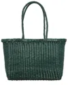 Dragon Diffusion B Weave Small Leather Shoulder Bag In Green