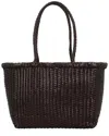 Dragon Diffusion B Weave Small Leather Shoulder Bag In Brown