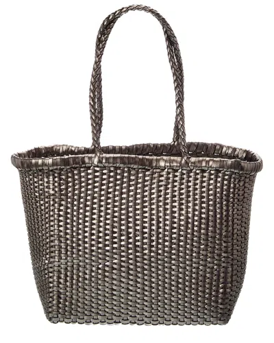 Dragon Diffusion B Weave Small Leather Tote In Brown