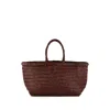 Dragon Diffusion Womens Bruciato Bamboo Triple Jump Small Leather Tote Bag In Burgundy