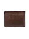 Dragon Diffusion Woven Leather Clutch Bag In Brown