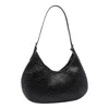 Dragon Diffusion Leather Slouchy Shoulder Bag With Woven Texture In Black