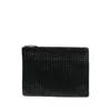Dragon Diffusion Woven Leather Clutch Bag In Black