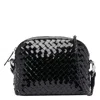 Dragon Diffusion Glossy Woven Texture Shoulder Bag In Black