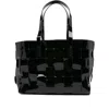 Dragon Diffusion Patent-leather-woven Tote Bag In Black