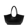 Dragon Diffusion Big Nantucket Woven Leather Basket Bag In Black