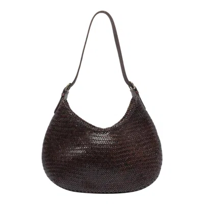 Dragon Diffusion Luna Mezza Leather Shoulder Bag In Brown