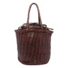 Dragon Diffusion Small Braided-leather Bucket Bag In Brown
