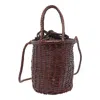 Dragon Diffusion Small Braided-leather Bucket Bag In Brown