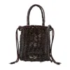 Dragon Diffusion Woven-leather Bucket Bag In Brown